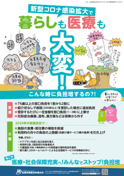 こんな時に負担増？ <br/> 「医療・介護の負担増中止を求める」請願署名にご協力を